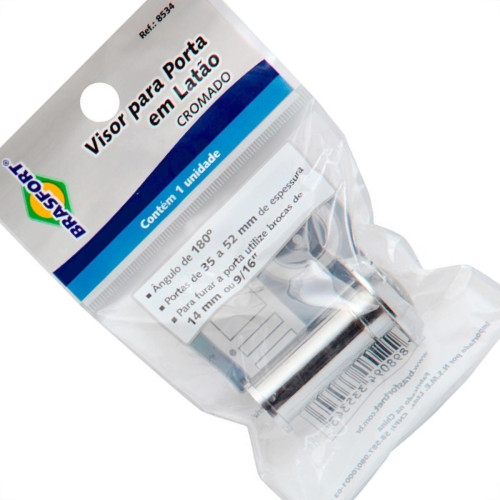 Visor Para Porta Brasfort Cromado 8534 Visor Para Porta Brasfort Cromado 8534