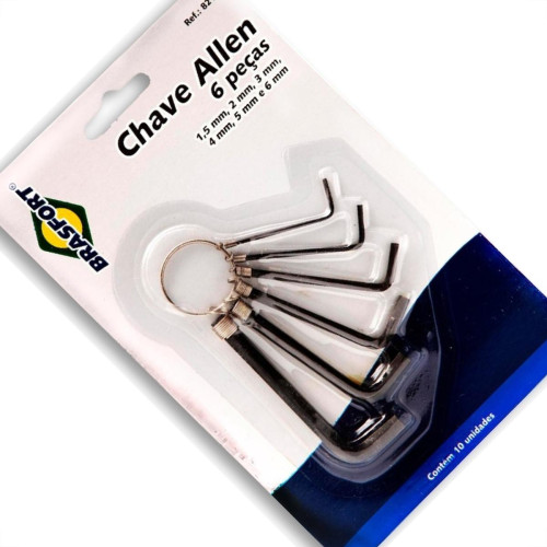 Chave Allen Brasfort 1,5 A 06Mm Com 06 Pecas 8215 Chave Allen Brasfort 1,5 A 06Mm Com 06 Pecas 8215