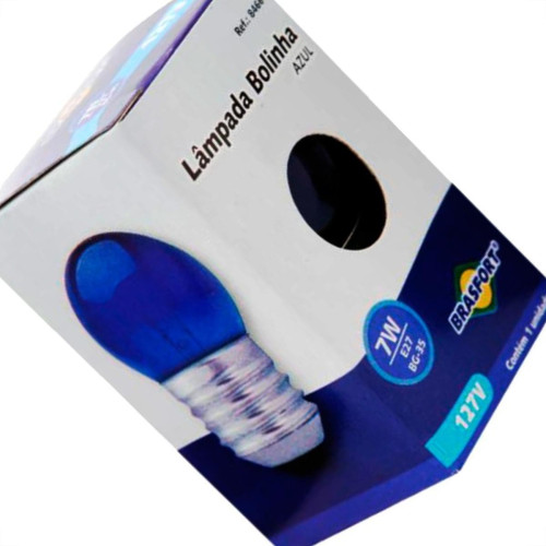 Lampada Bolinha Brasfort 07Wx127V Azul 8466 - Kit C/25 Lampada Bolinha Brasfort 07Wx127V Azul 8466 - Kit C/25