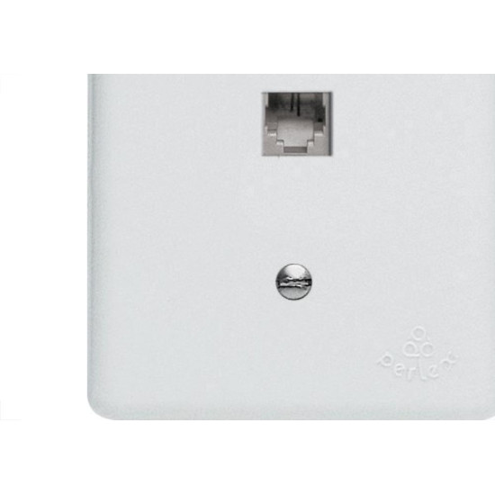 Conjunto Tomada Fone Perlex''Branca''Com Placa(Rj11) 2361