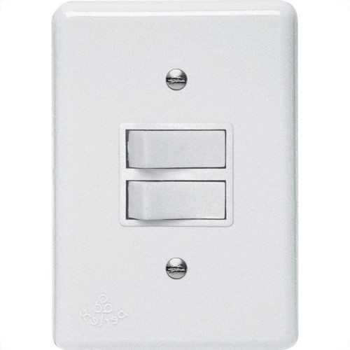 Kit C/2 - Conjunto Perlex''Branca''Com Placa(1Simples+1Pa...