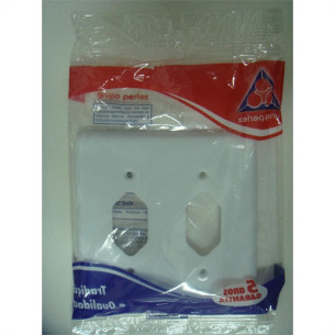 Kit C/4 - Placa Perlex Branca 4X4 (1 Tomada+1 Tomada) 23P...