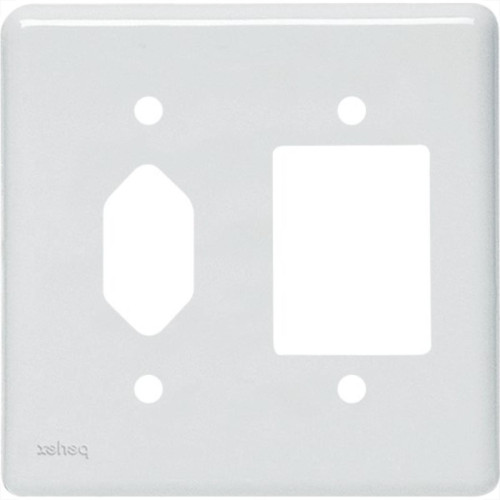 Kit C/2 - Placa Perlex Branca 4X4 (3 Saida+Tomada) 23Pl3/1T