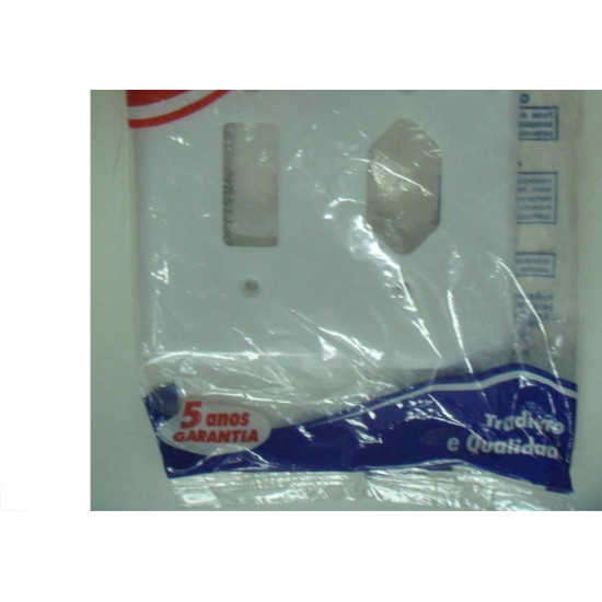 Kit C/2 - Placa Perlex Branca 4X4 (1 Saida+Tomada) 23Pl1/1T