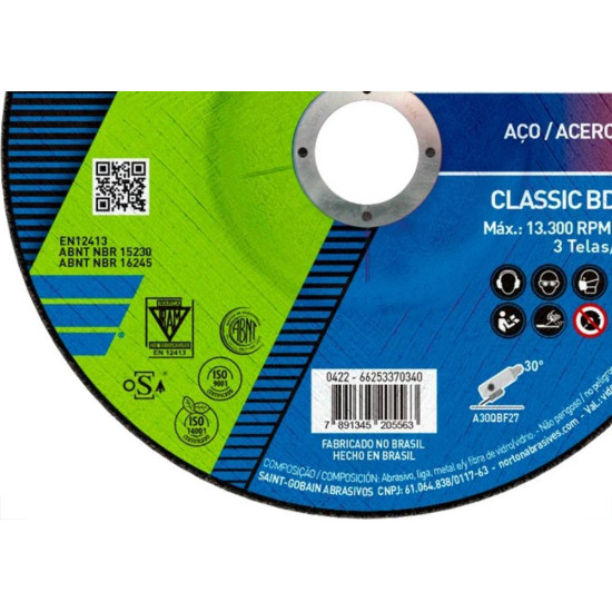 Disco Desbaste Norton 4.1/2 X 7/8 Da600 