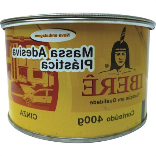 Massa Plastica Ibere 400G Cinza Com Catalizador - Kit C/12 Massa Plastica Ibere 400G Cinza Com Catalizador - Kit C/12