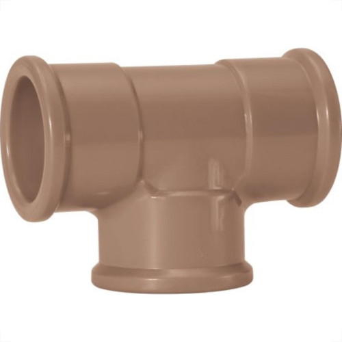 Tee Marrom Amanco Liso/Liso/Liso 20Mm 11834 - Kit C/50 Tee Marrom Amanco Liso/Liso/Liso 20Mm 11834 - Kit C/50