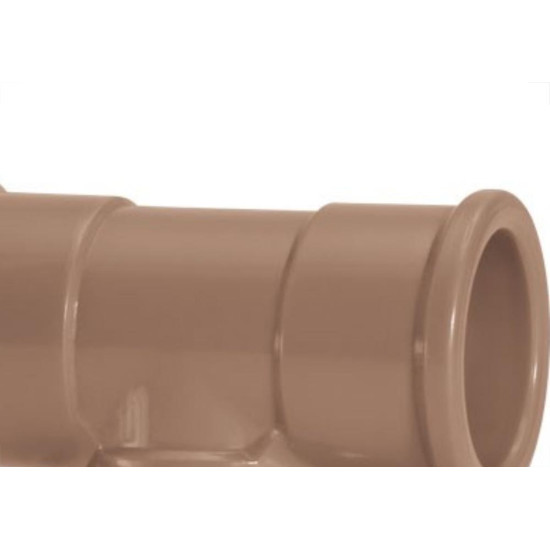 Tee Marrom Amanco Liso/Liso/Liso 50Mm 11838 - Kit C/10 Tee Marrom Amanco Liso/Liso/Liso 50Mm 11838 - Kit C/10