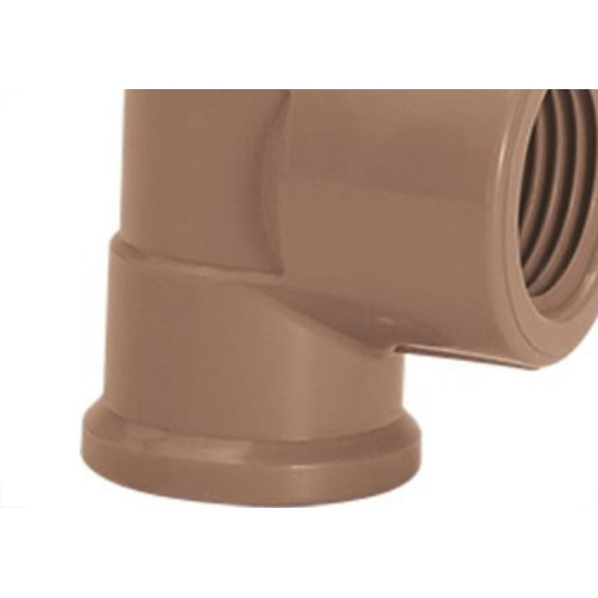 Tee Marrom Amanco Liso/Liso/Rosca 25Mm X 3/4'' 11848 - Kit C/50 Tee Marrom Amanco Liso/Liso/Rosca 25Mm X 3/4'' 11848 - Kit C/50