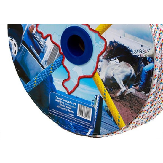 Corda Polipropileno Trancada Riomar 4Mm Colorida Carretel+-360M Corda Polipropileno Trancada Riomar 4Mm Colorida Carretel+-360M