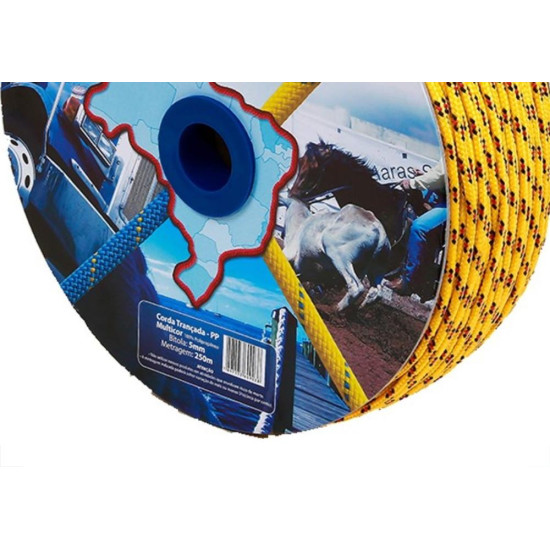 Corda Polipropileno Trancada Riomar 5Mm Colorida Carretel+-250M 