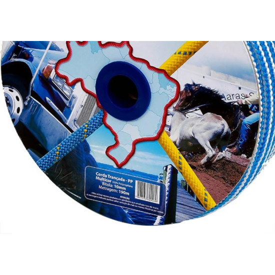 Corda Polipropileno Trancada Riomar 10Mm Colorida Carretel+-190M 