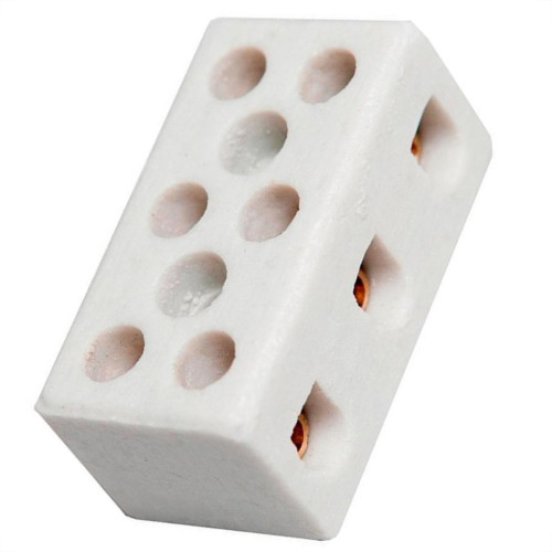Conector Porcelana Brasfort 3Polos 16Mm 8767 - Kit C/12 Conector Porcelana Brasfort 3Polos 16Mm 8767 - Kit C/12