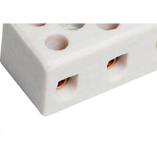 Conector Porcelana Brasfort 3Polos 16Mm 8767 - Kit C/12 Conector Porcelana Brasfort 3Polos 16Mm 8767 - Kit C/12