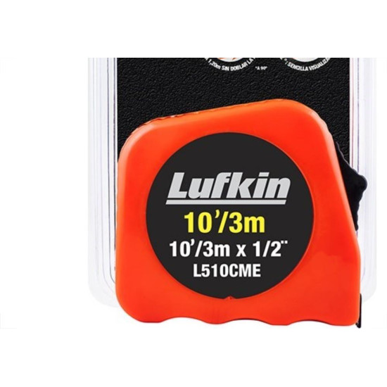 Trena Lufkin 3M/1/2'' Com Trava L510 Laranja L510Cme Trena Lufkin 3M/1/2'' Com Trava L510 Laranja L510Cme