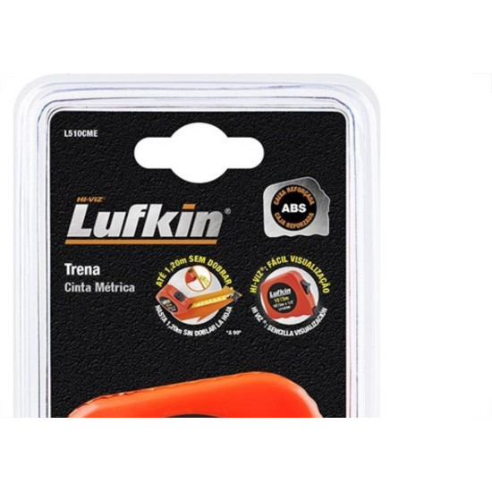 Trena Lufkin 3M/1/2'' Com Trava L510 Laranja L510Cme Trena Lufkin 3M/1/2'' Com Trava L510 Laranja L510Cme