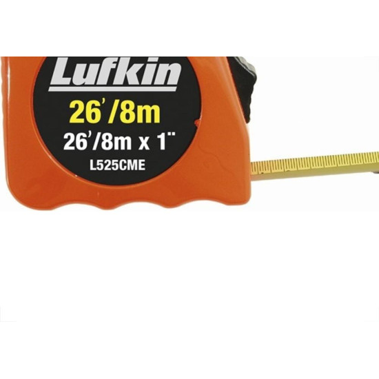 Trena Lufkin 8M/1'' Com Trava L525 Laranja L525Cme Trena Lufkin 8M/1'' Com Trava L525 Laranja L525Cme
