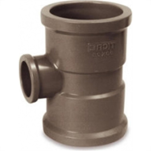 Tee Marrom Tigre Liso Liso Liso Reducao 40Mmx25Mm - Kit C/10