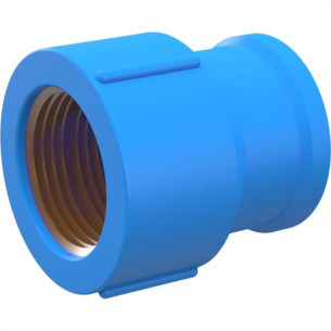 Luva Azul Tigre Liso Rosca 32Mm X 1'' - Kit C/10