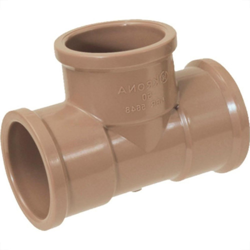 Tee Marrom Krona Liso Liso Liso 40Mm 457 - Kit C/10 Tee Marrom Krona Liso Liso Liso 40Mm 457 - Kit C/10