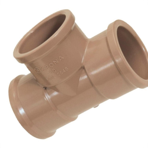 Tee Marrom Krona Liso Liso Liso 40Mm 457 - Kit C/10 Tee Marrom Krona Liso Liso Liso 40Mm 457 - Kit C/10