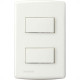 Conjunto Siena 4X2 Branco Com Placa (1Simples+1Paralelo Horizontal) 6522