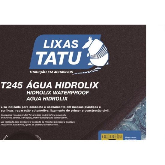 Lixa Dagua Tatu 180 Hidrolix T24501800050 - Kit C/50 Lixa Dagua Tatu 180 Hidrolix T24501800050 - Kit C/50