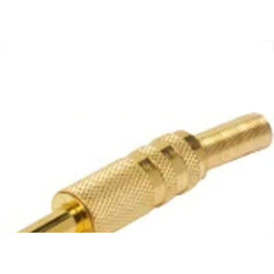Plug P-10 Stereo 6,35Mm Dourado Com Mola 603 - Kit C/10 Plug P-10 Stereo 6,35Mm Dourado Com Mola 603 - Kit C/10