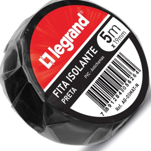 Fita Isolante Legrand 5M X 19Mm Ag-05Mat-N - Kit C/10 Fita Isolante Legrand 5M X 19Mm Ag-05Mat-N - Kit C/10