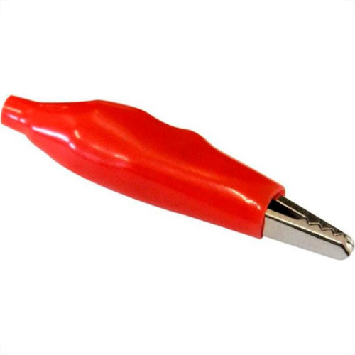 Garra Jacare Grande Com Espaguete Para Bateria Vermelha 28.45.114 - Kit C/100 Garra Jacare Grande Com Espaguete Para Bateria Vermelha 28.45.114 - Kit C/100