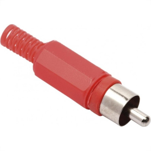 Plug Adaptador Rca Vermelho 590 - Kit C/10  Plug Adaptador Rca Vermelho 590 - Kit C/10