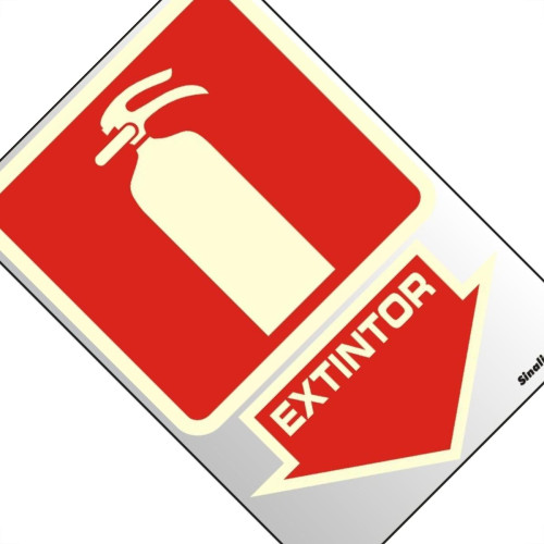 Placa Sinalizacao Aluminio 16X23 ''Extintor'' Fluorescente 150Aj Placa Sinalizacao Aluminio 16X23 ''Extintor'' Fluorescente 150Aj