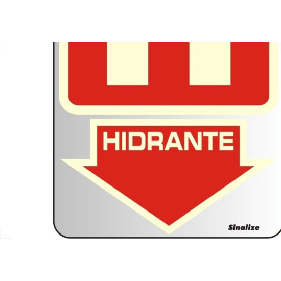 Placa Sinalizacao Aluminio 16X23 ''Hidrante'' Fluorescente 150Ak Placa Sinalizacao Aluminio 16X23 ''Hidrante'' Fluorescente 150Ak