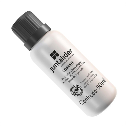 Corante Juntalider Preto 50Ml Para Tinta - Kit C/12 Corante Juntalider Preto 50Ml Para Tinta - Kit C/12