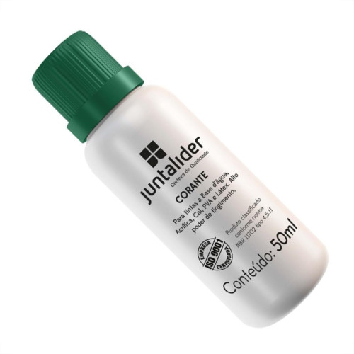 Corante Juntalider Verde 50Ml Para Tinta - Kit C/12 Corante Juntalider Verde 50Ml Para Tinta - Kit C/12