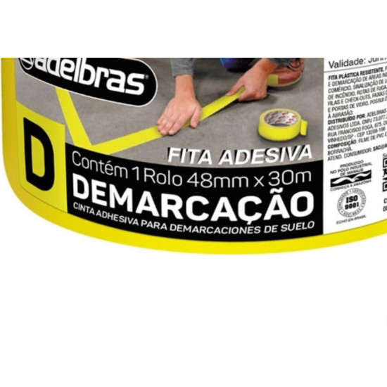 Fita Demarcacao Solo Adelbras 48X30M Amarela Fita Demarcacao Solo Adelbras 48X30M Amarela