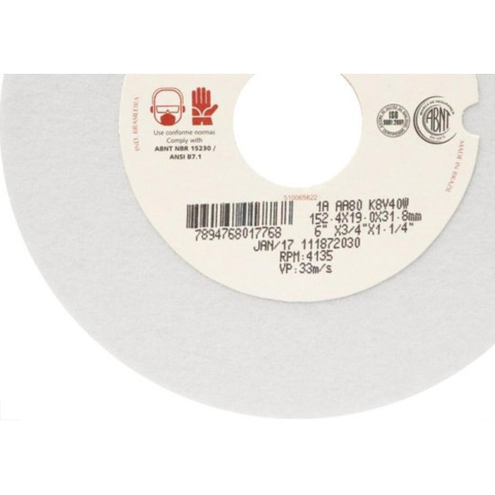 Rebolo Carborundum Branco 6X3/4X80 Rebolo Carborundum Branco 6X3/4X80