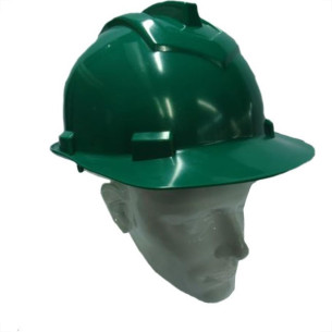 Capacete Com Carneira Ledan Plastico Verde 2533