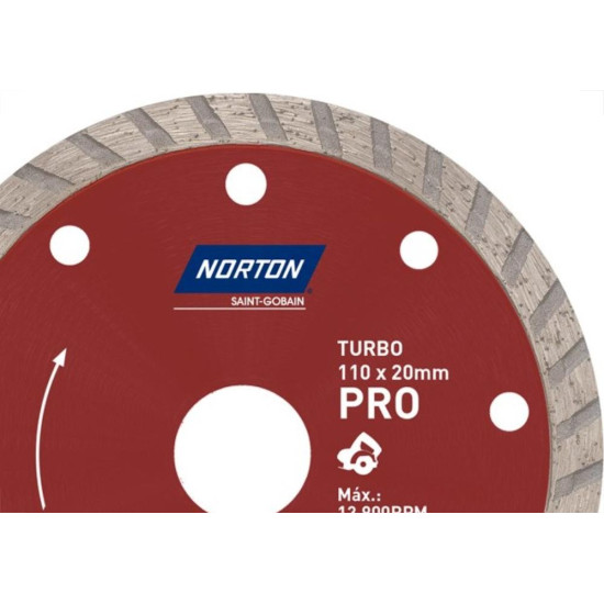 Disco Diamantado Norton Econ Turbo Seco Agua 110Mm 