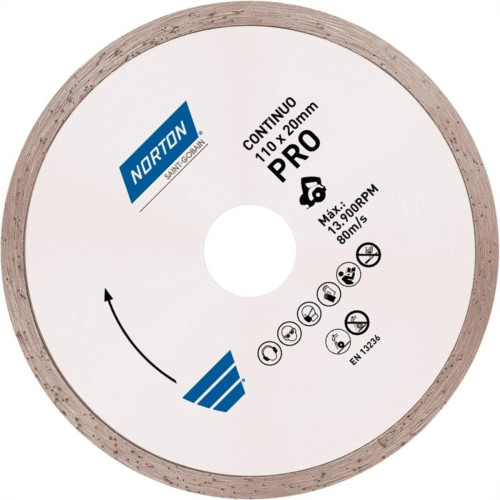 Disco Diamantado Norton Econ Continuo Agua 110Mm 