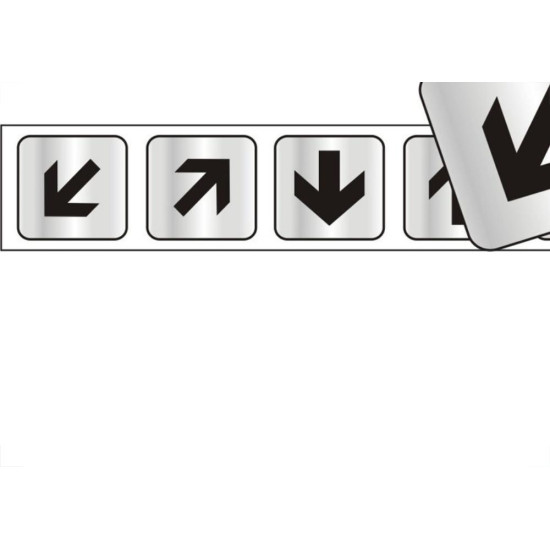 Placa Sinalizacao Aluminio 05X05 ''Setas'' Com 5 Pecas 100Cg