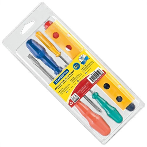Kit Tramontina Chave De Fenda+Suporte 6 Pecas