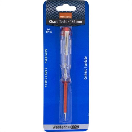 Chave Fenda Teste Western Pequena Profissional Blister Tp-4 Chave Fenda Teste Western Pequena Profissional Blister Tp-4