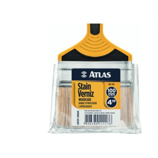 Pincel Trincha Pintura Atlas Dupla 4'' 419/9 - Kit C/12 Pincel Trincha Pintura Atlas Dupla 4'' 419/9 - Kit C/12