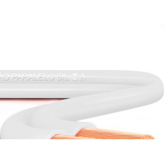 Fio Cabo Paralelo Sil 2X4,00Mm Branco 100M Fio Cabo Paralelo Sil 2X4,00Mm Branco 100M