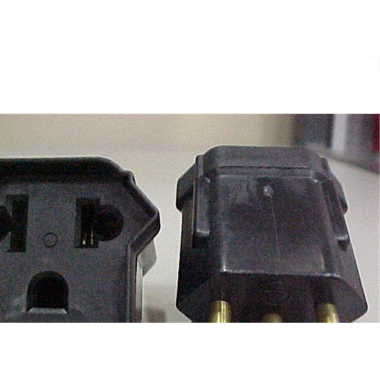 Pino Adaptador (Entrada =3 Redondo/Saida =2 Universal+Redondo) Fernik Preto 508T-1-1 - Kit C/20 Pino Adaptador (Entrada =3 Redondo/Saida =2 Universal+Redondo) Fernik Preto 508T-1-1 - Kit C/20