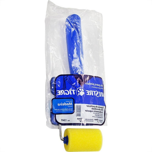 Rolo Espuma Tigre Amarelo 05Cm Com Cabo Rolo Espuma Tigre Amarelo 05Cm Com Cabo