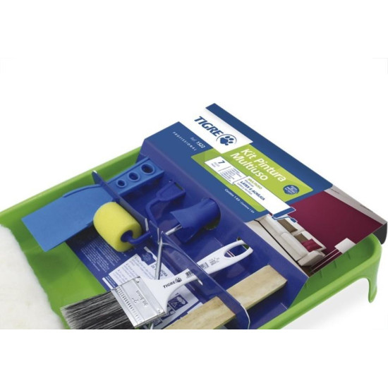 Kit Pintura Tigre Verde Com 7Pecas Kit Pintura Tigre Verde Com 7Pecas