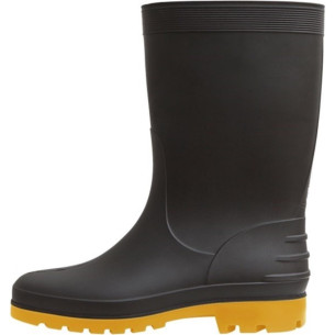 Bota Galocha Calformax Preta Solado Amarelo (Cano Medio)43/44 Cmpa509 S/F