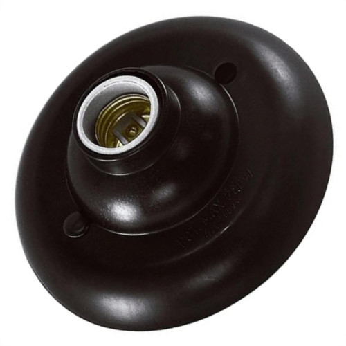 Plafonier Pvc Interneed Preto Redondo Soquete Porcelana E27 11156 Plafonier Pvc Interneed Preto Redondo Soquete Porcelana E27 11156